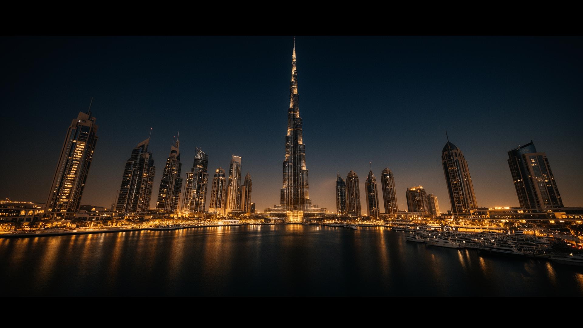 Dubai skyline at blue hour